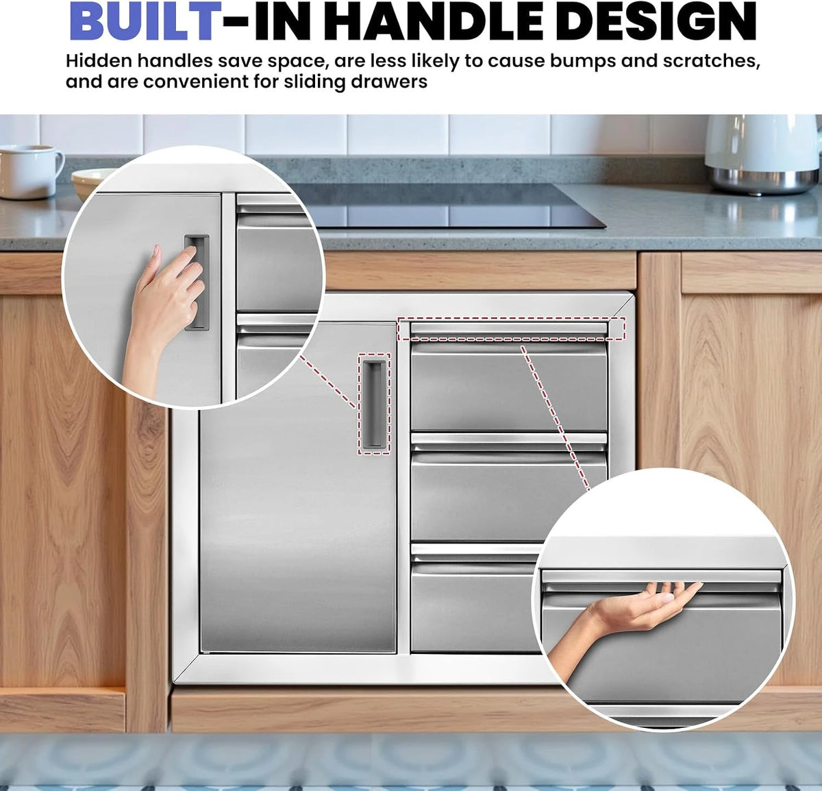Outdoor Kitchen Cabinets 28 X 19.7 X 22 In, 304 Stainless Steel Cabinet — product view 6