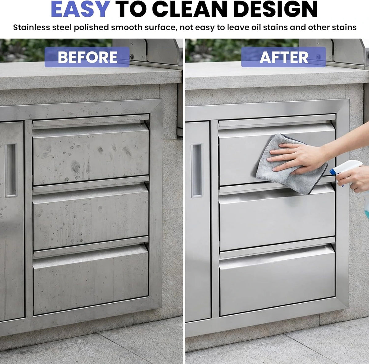 Outdoor Kitchen Cabinets 28 X 19.7 X 22 In, 304 Stainless Steel Cabinet — product view 8