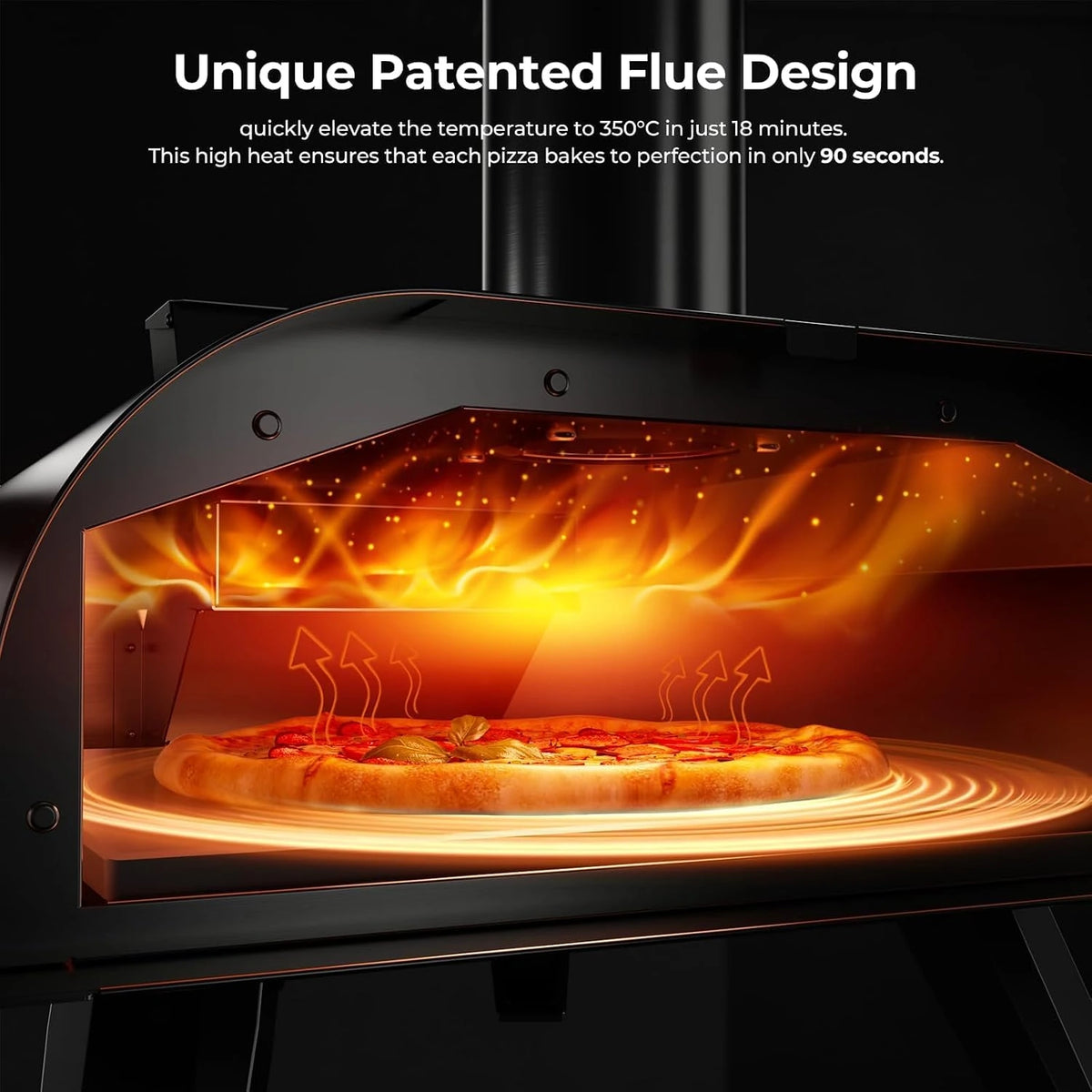 12" Outdoor Pizza Oven, 1110°F, Wood Pellet, Gas & Electric — product view 4
