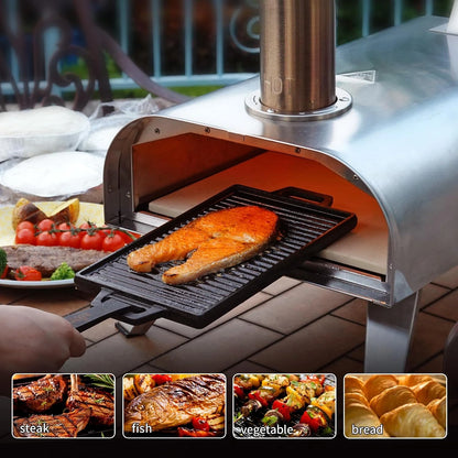 12" Outdoor Pizza Oven, 1110°F, Wood Pellet, Gas & Electric — product view 5