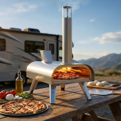 12" Outdoor Pizza Oven, 1110°F, Wood Pellet, Gas & Electric — product view 7