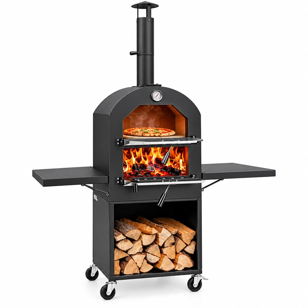 Outdoor Pizza Oven Wood Fired, Pizza Maker on Wheels
