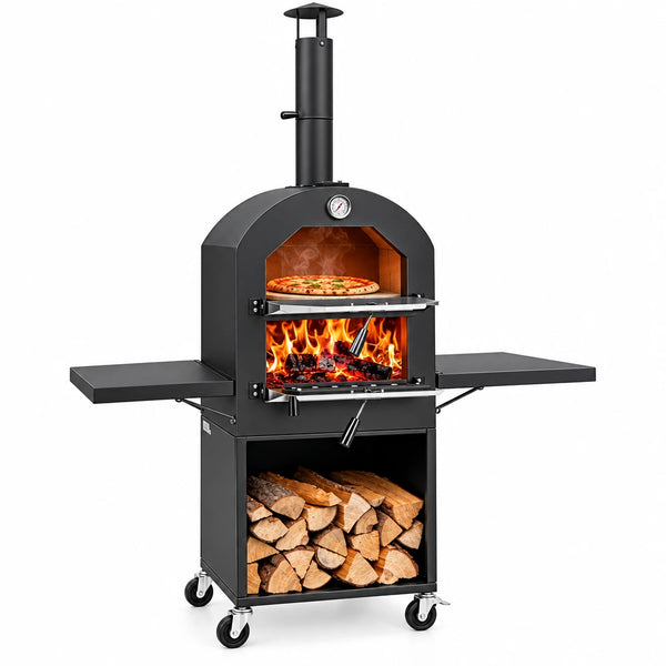 Outdoor Pizza Oven Wood Fired, Pizza Maker on Wheels